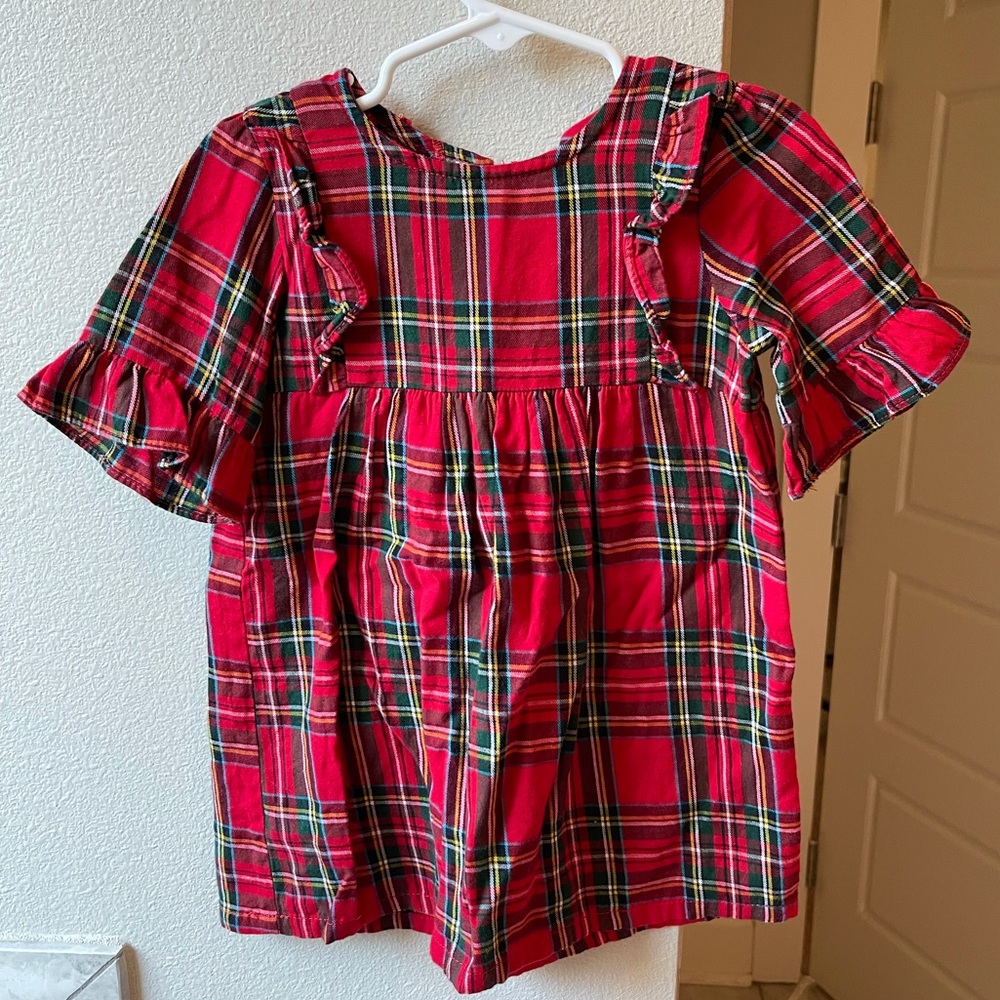 Toddler girl red plaid dress